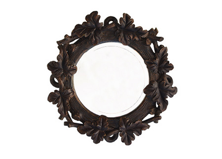Round Oak Leaves Mirror